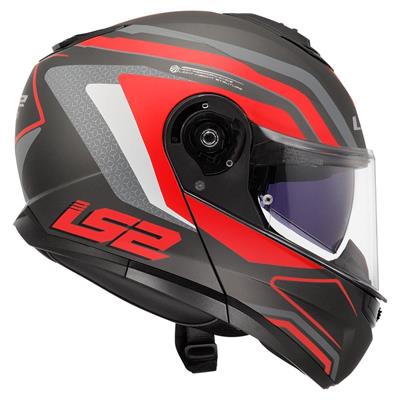 LS2 STROBE 2 PHANTOM MAT TITANIUM GRİ KIRMIZI KASK