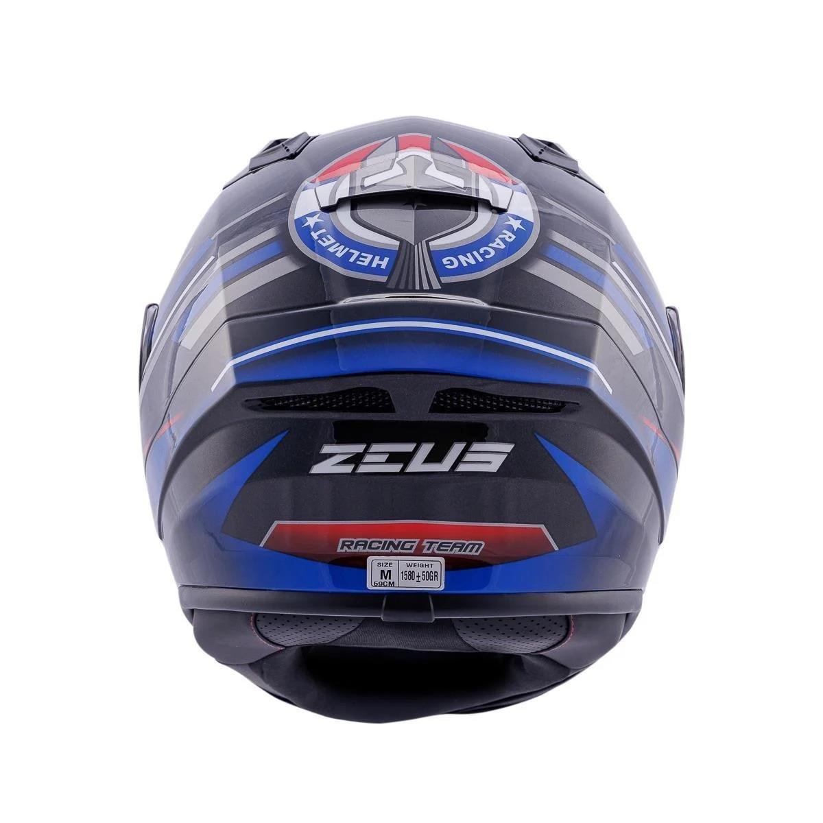Zeus ZS-826 İnci Siyah Mavi Kapalı Kask | Hemen Satın Al | Motoroad