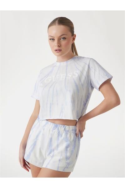 Batik boyama logolu T-shirt