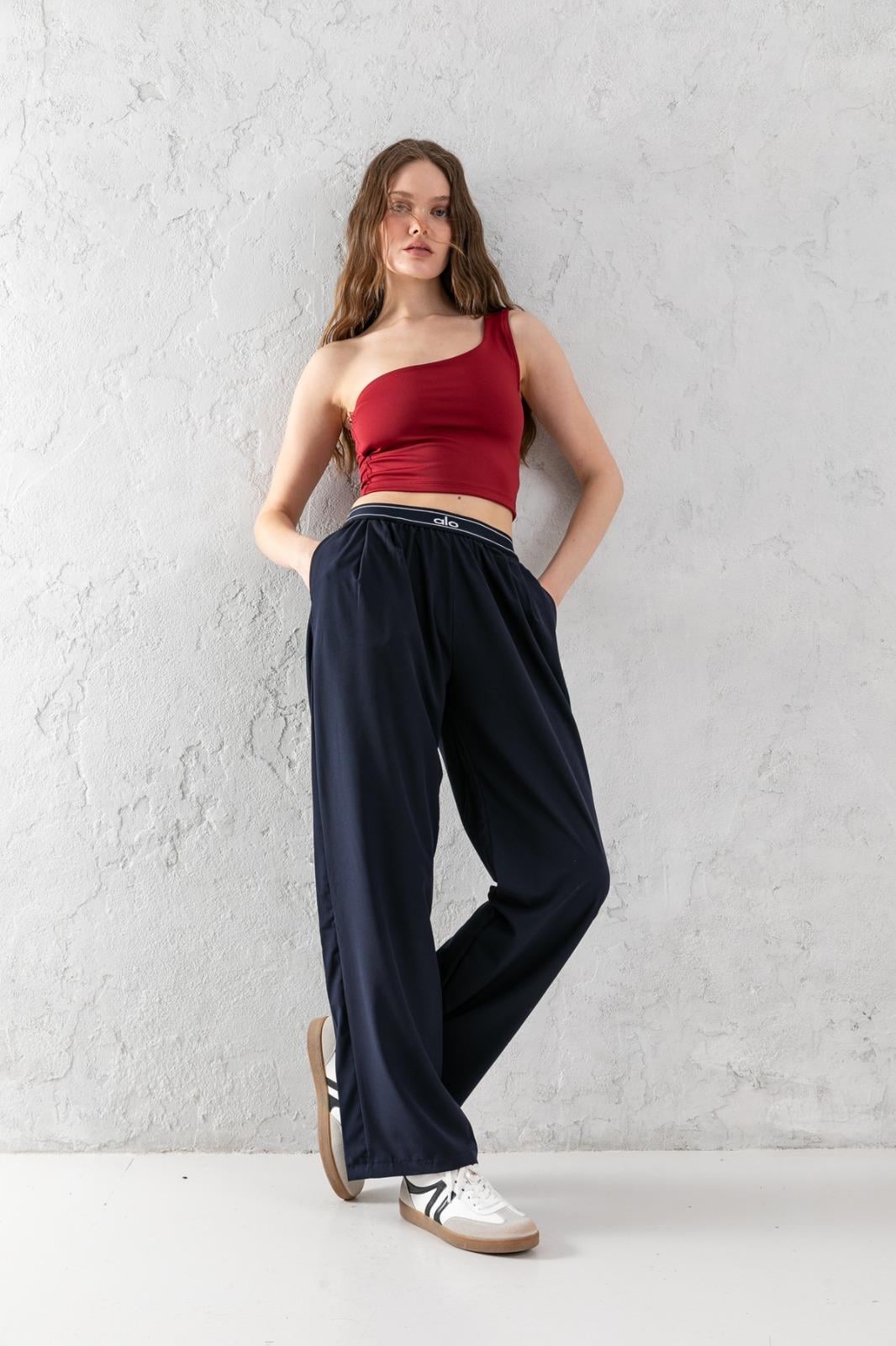 ALO Palazzo  Lacivert Spor Pantolon