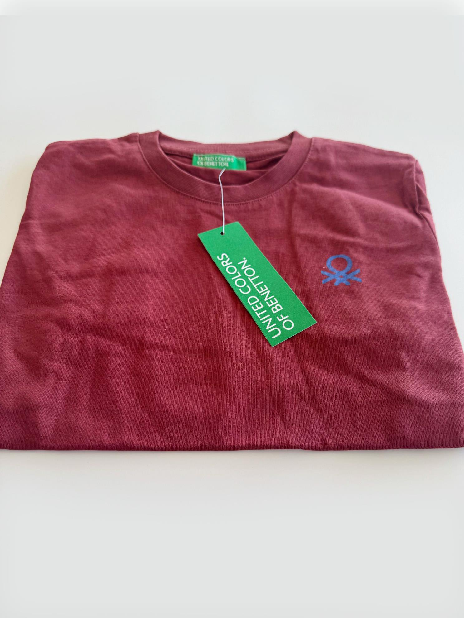 Benetton Bordo Çocuk  T-Shirt Erkek Bisiklet Yaka 