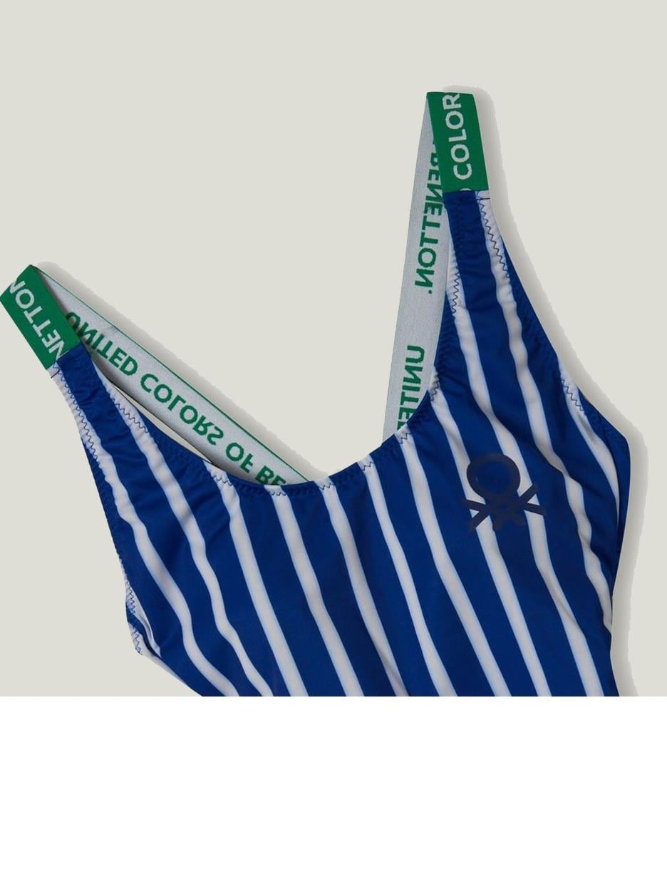 Benetton Mavi Çizgili Kadın Mayo