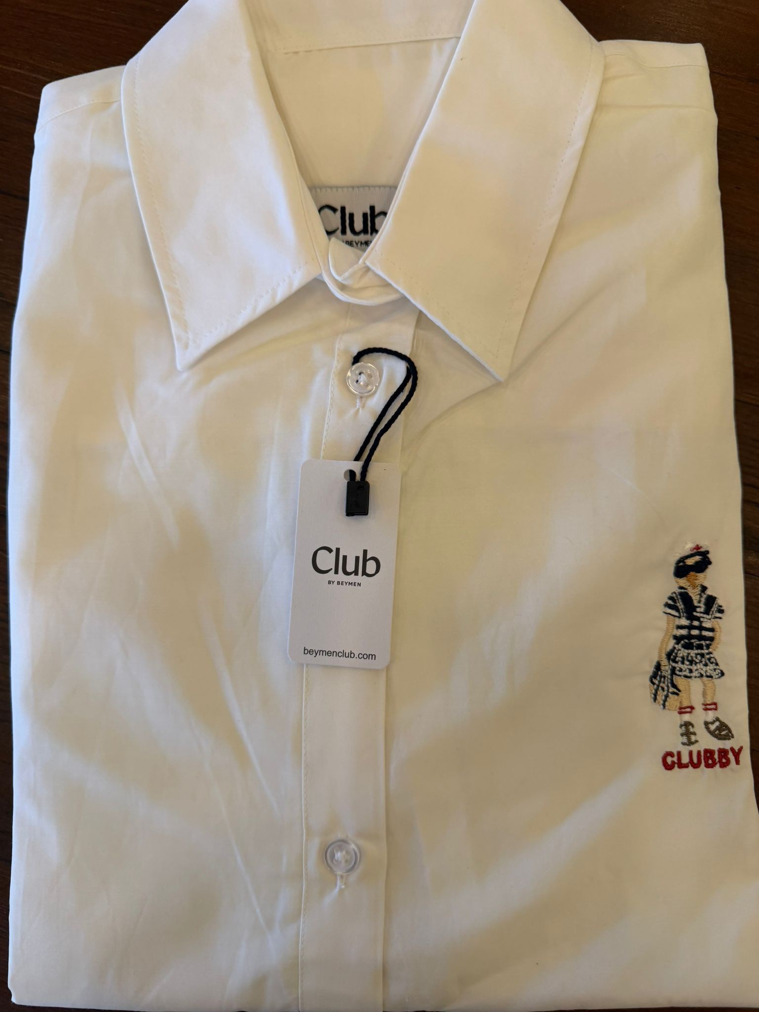 BYMN Nakışlı Beyaz Gömlek