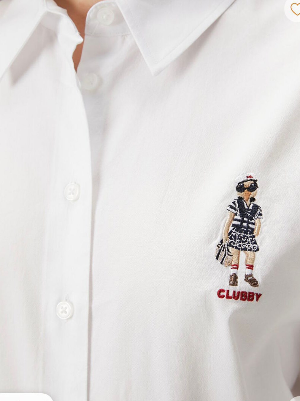 BYMN Nakışlı Beyaz Gömlek