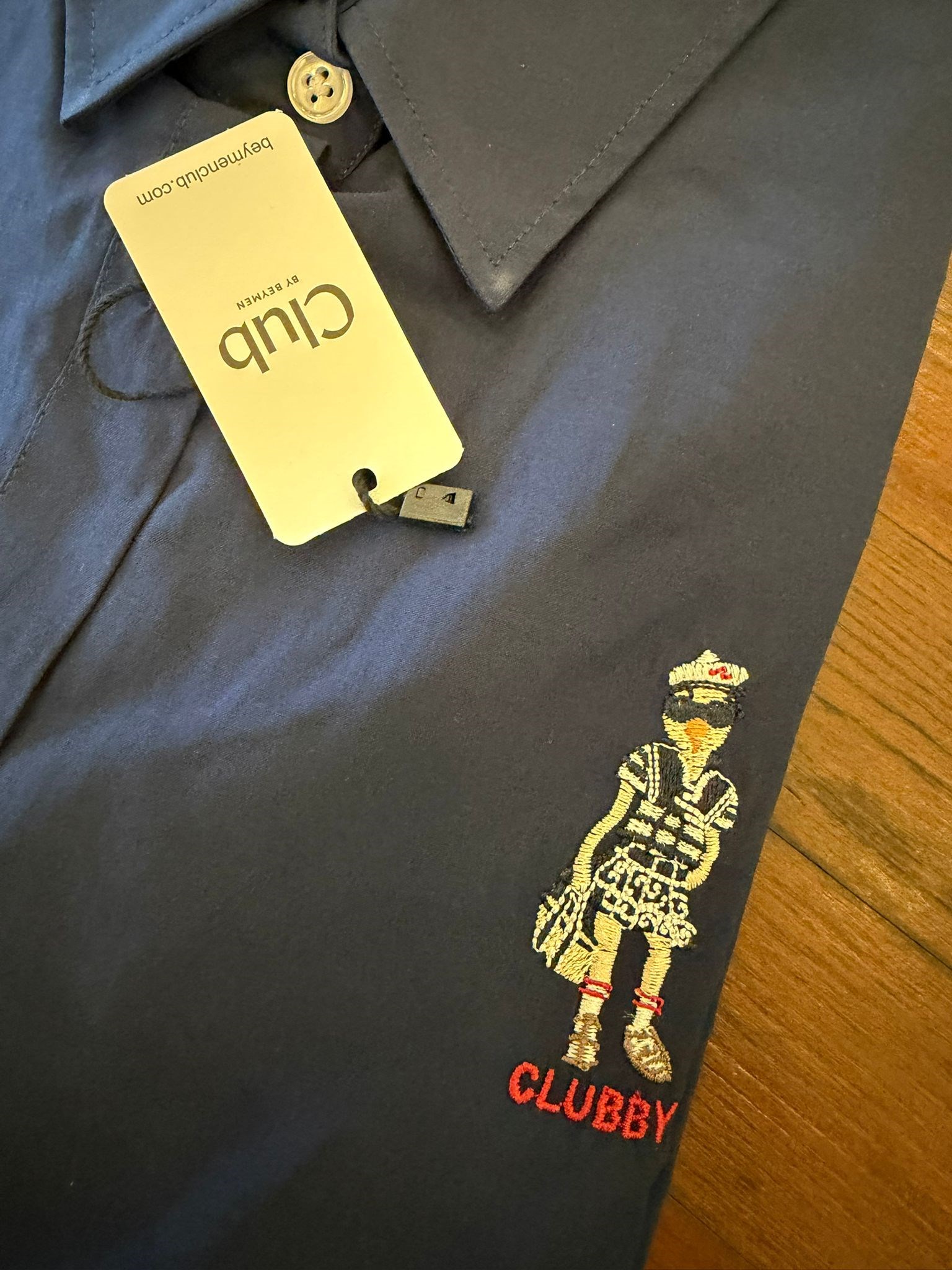 BYMN Nakışlı Lacivert Gömlek