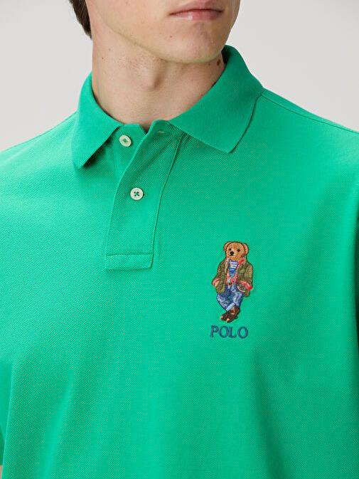RLP Bear Nakışlı Erkek Polo Yaka Tişört
