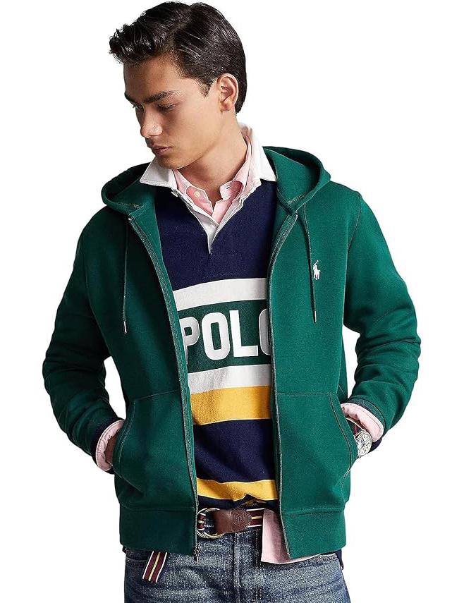 RLP Erkek Yeşil Fermuarlı Kapşonlu Sweatshirt