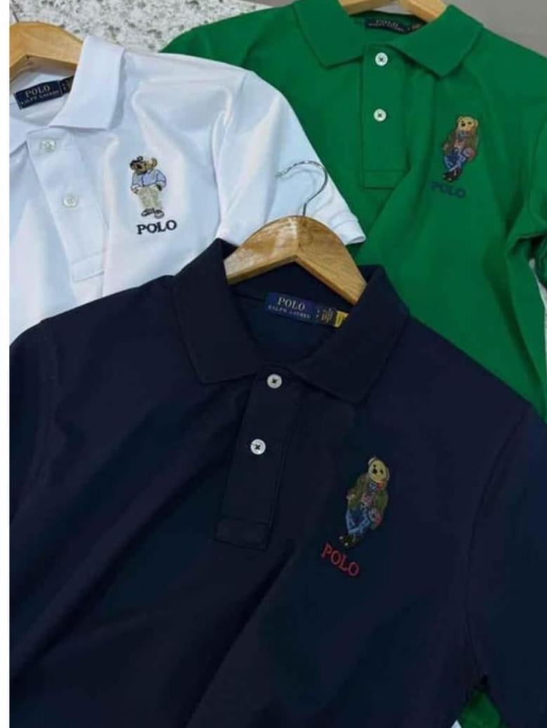 RLP Lacivert Polo Yaka Ayıcıklı Tişört