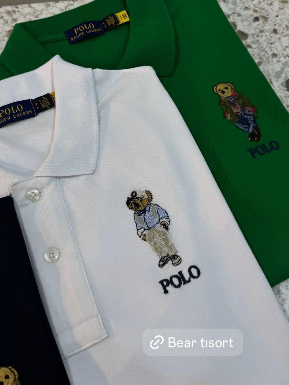 RLP Yeşil Polo Yaka Ayıcıklı Tişört
