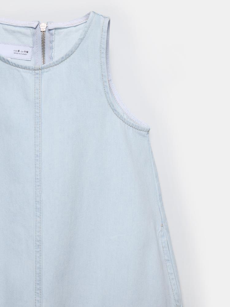 ZR Mavi Denim Kız Çocuk Elbise