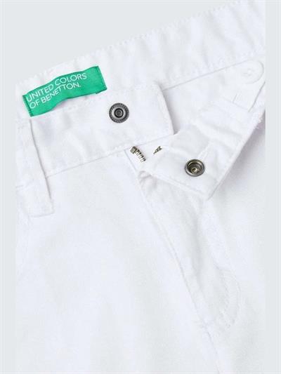 Benetton Beyaz Erkek Çocuk Gabardin Pantolon
