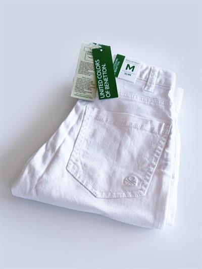 Benetton Beyaz Erkek Çocuk Gabardin Pantolon