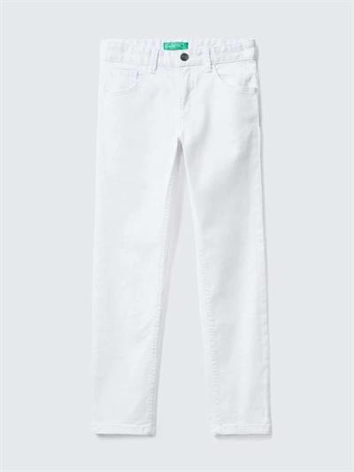 Benetton Beyaz Erkek Çocuk Gabardin Pantolon