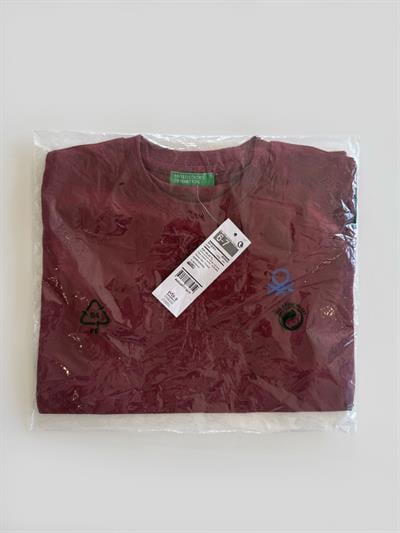 Benetton Bordo Çocuk  T-Shirt Erkek Bisiklet Yaka 