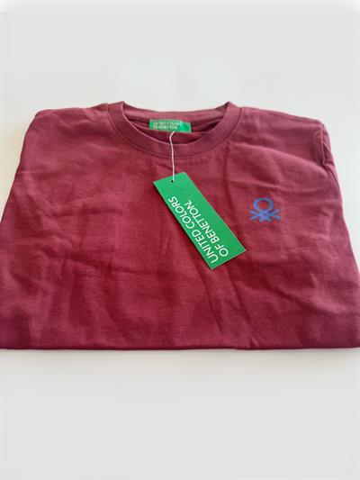 Benetton Bordo Çocuk  T-Shirt Erkek Bisiklet Yaka 