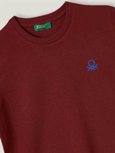 Benetton Bordo Çocuk  T-Shirt Erkek Bisiklet Yaka 