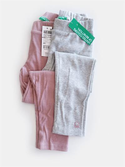 Benetton Pembe Kız Çocuk Fitilli Tayt