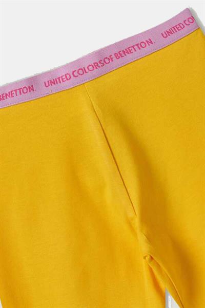 Benetton Sarı Kız Çocuk Penye Tayt