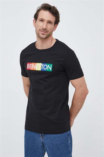 Benetton Siyah Baskılı Tişört