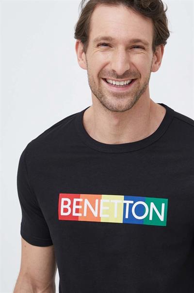 Benetton Siyah Baskılı Tişört