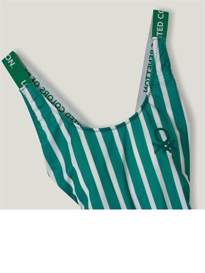 Benetton Yeşil Çizgili Kadın Mayo