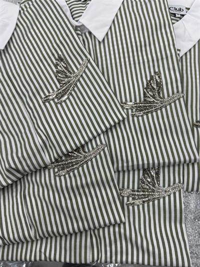 BYMN Haki Çizgili Gömlek