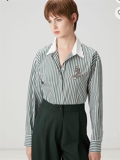 BYMN Haki Çizgili Gömlek