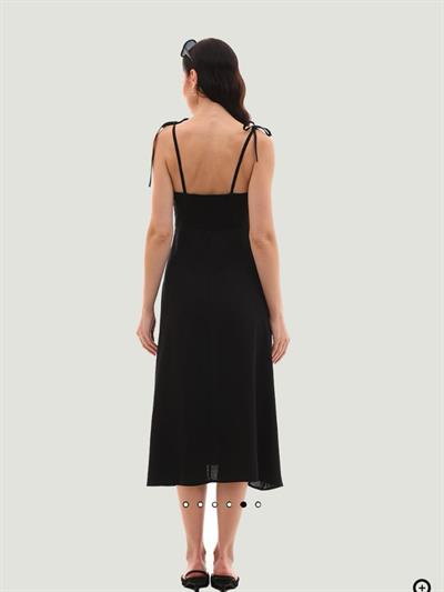 Helen Karlen siyah keten Elbise