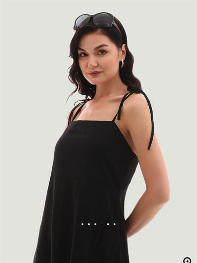 Helen Karlen siyah keten Elbise