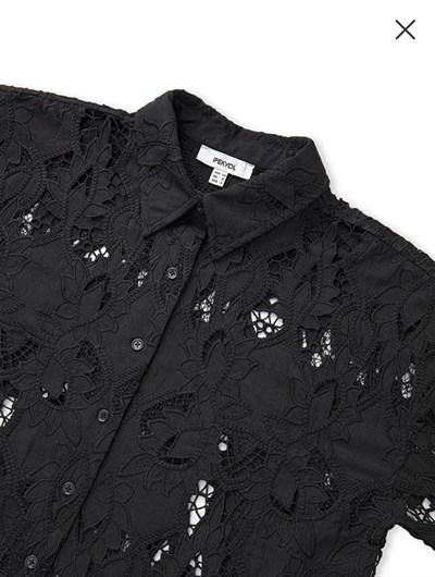 İPKYL Siyah Güpürlü Gömlek