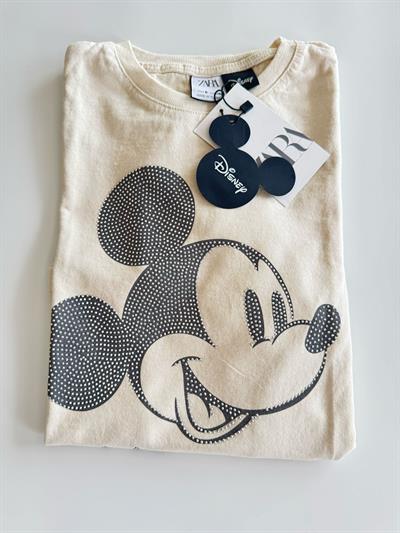 MCKY Ekru Kız Çocuk İnce Uzun Kol  T-Shirt Taşlı