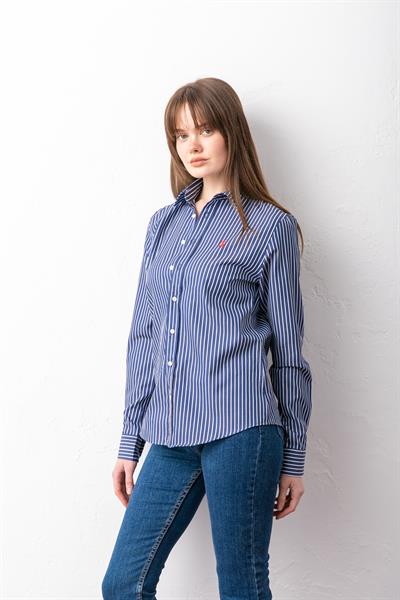 RLP Çizgli Mavi Gömlek