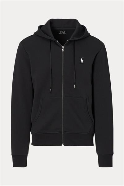 RLP Erkek Siyah Kapşonlu Fermuarlı Sweatshirt