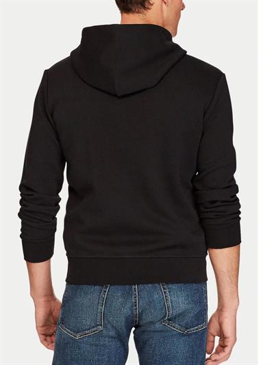 RLP Erkek Siyah Kapşonlu Fermuarlı Sweatshirt