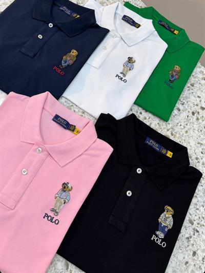 RLP Lacivert Polo Yaka Ayıcıklı Tişört