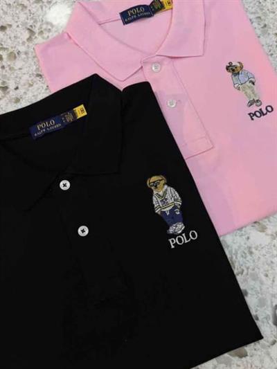 RLP Pembe Polo Yaka Ayıcıklı Tişört