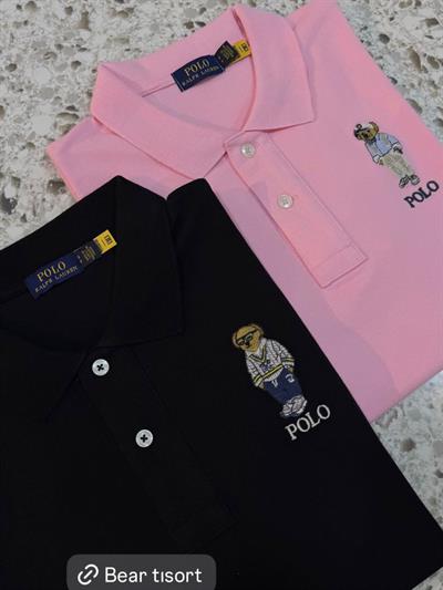 RLP Pembe Polo Yaka Ayıcıklı Tişört