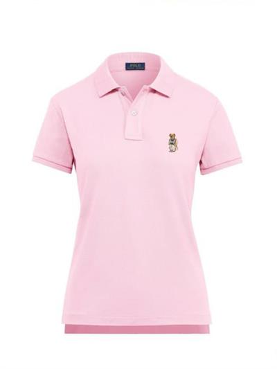 RLP Pembe Polo Yaka Ayıcıklı Tişört