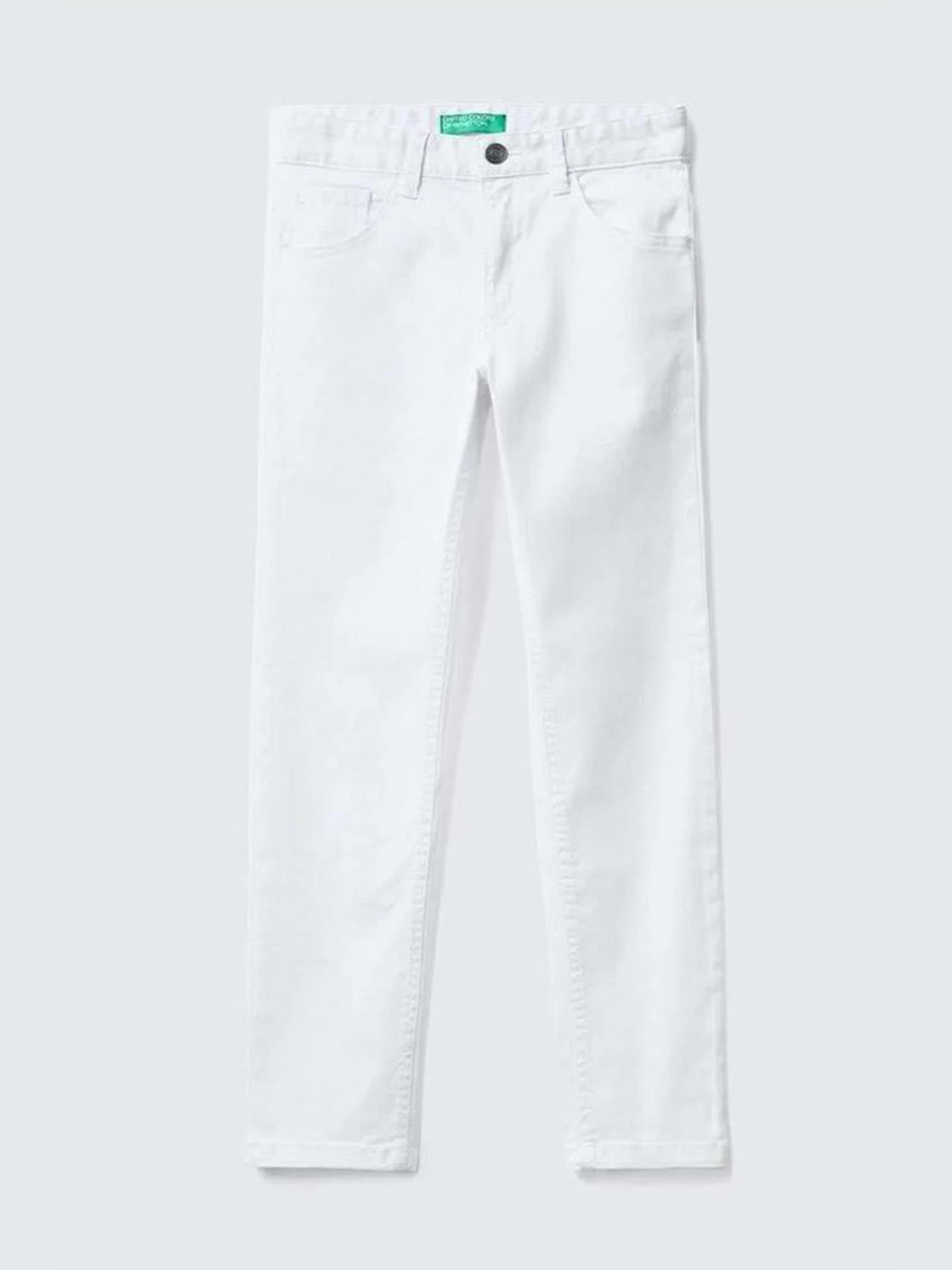 Benetton Beyaz Erkek Çocuk Gabardin Pantolon