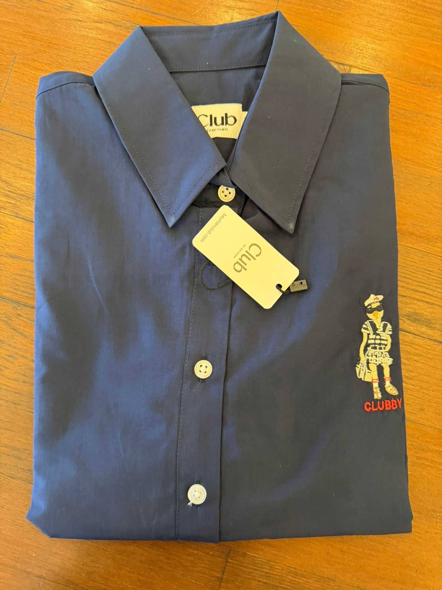 BYMN Nakışlı Lacivert Gömlek