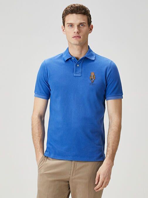RLP Bear Nakışlı Erkek Polo Yaka Tişört