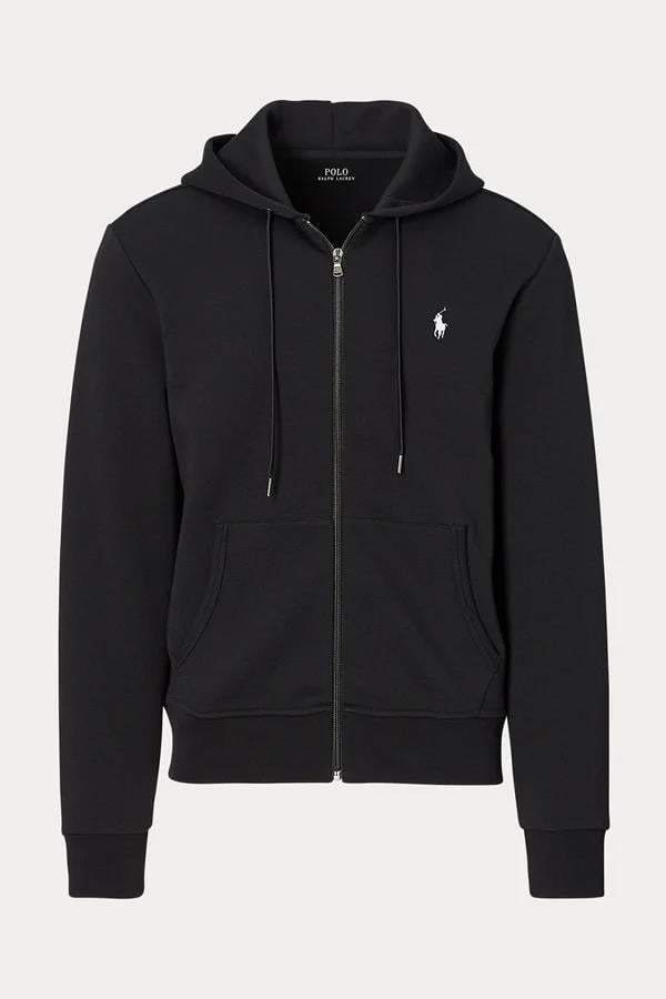 RLP Erkek Siyah Kapşonlu Fermuarlı Sweatshirt