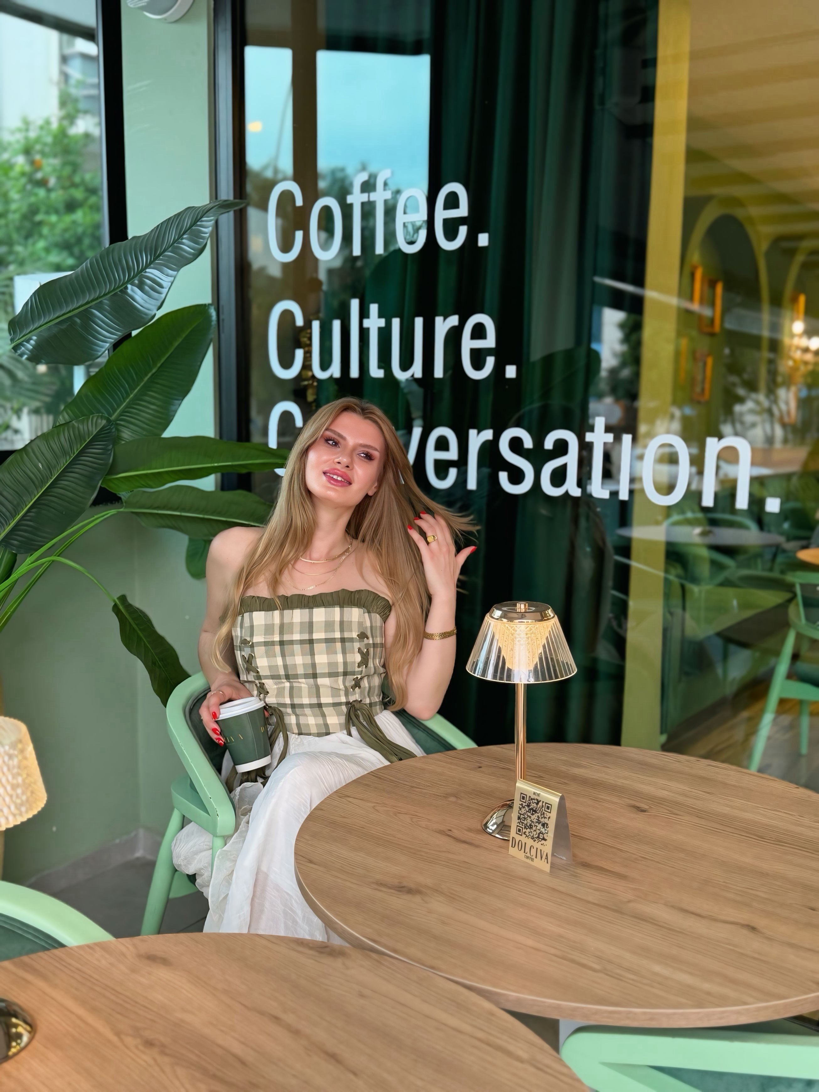 BüstiyerVintage Muse Haki Ekose Tasarım Korse Büstiyer