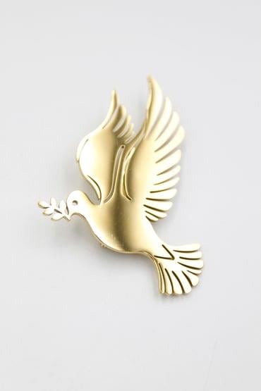 BroşÇelik Güvercin Broş - Gold