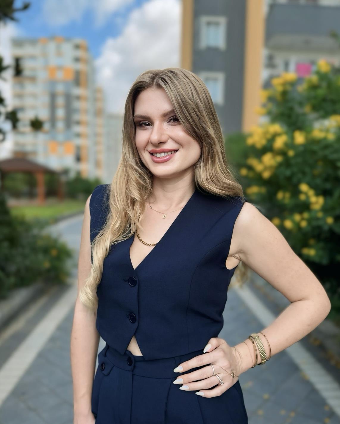 Çift Düğmeli Blazer Yelek - LacivertYelekAura