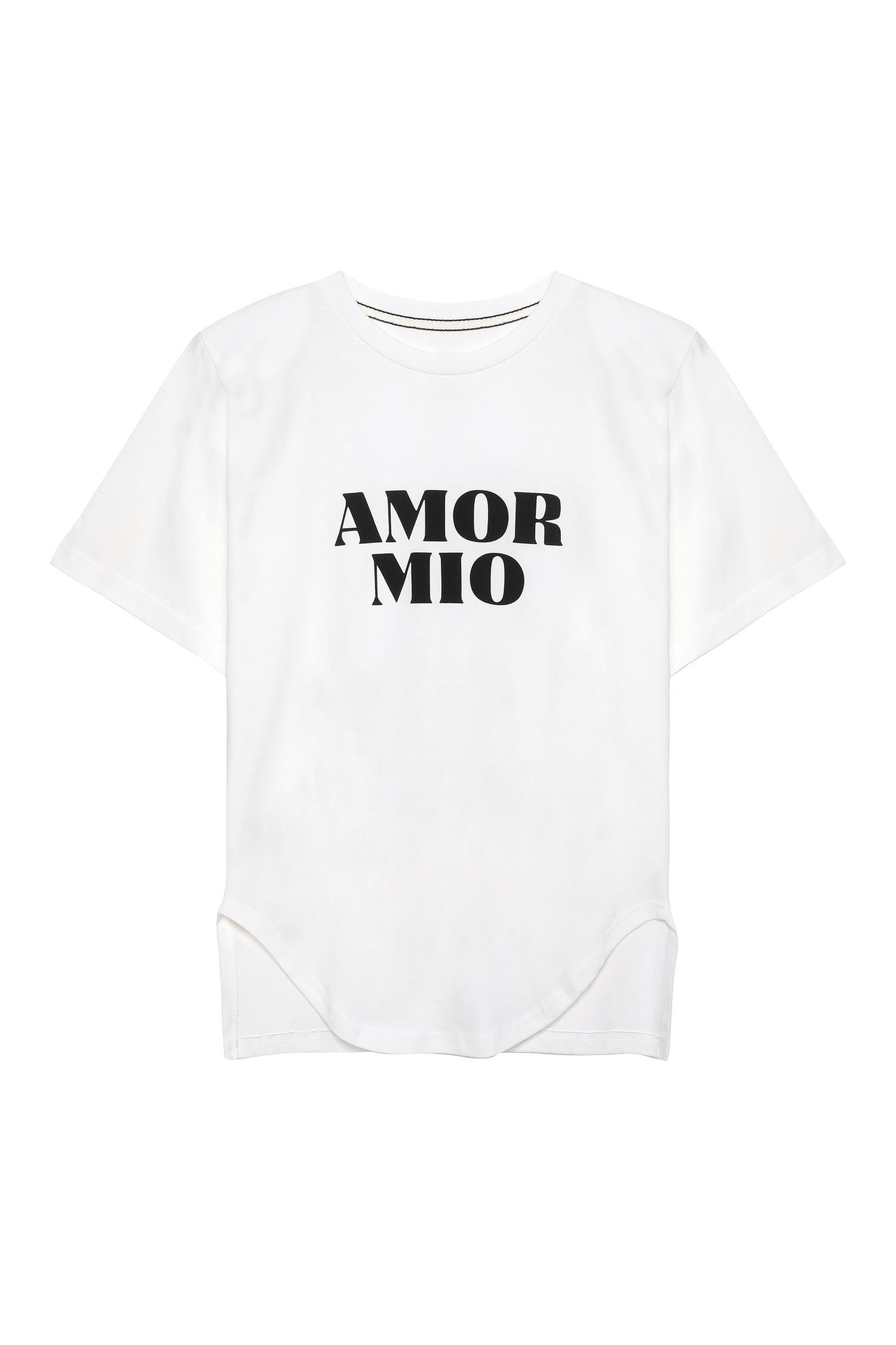 Omuzu Vatkalı Baskı Detaylı T-shirt - EkruTshirtOmuzu Vatkalı Baskı Detaylı T-shirt - Ekru