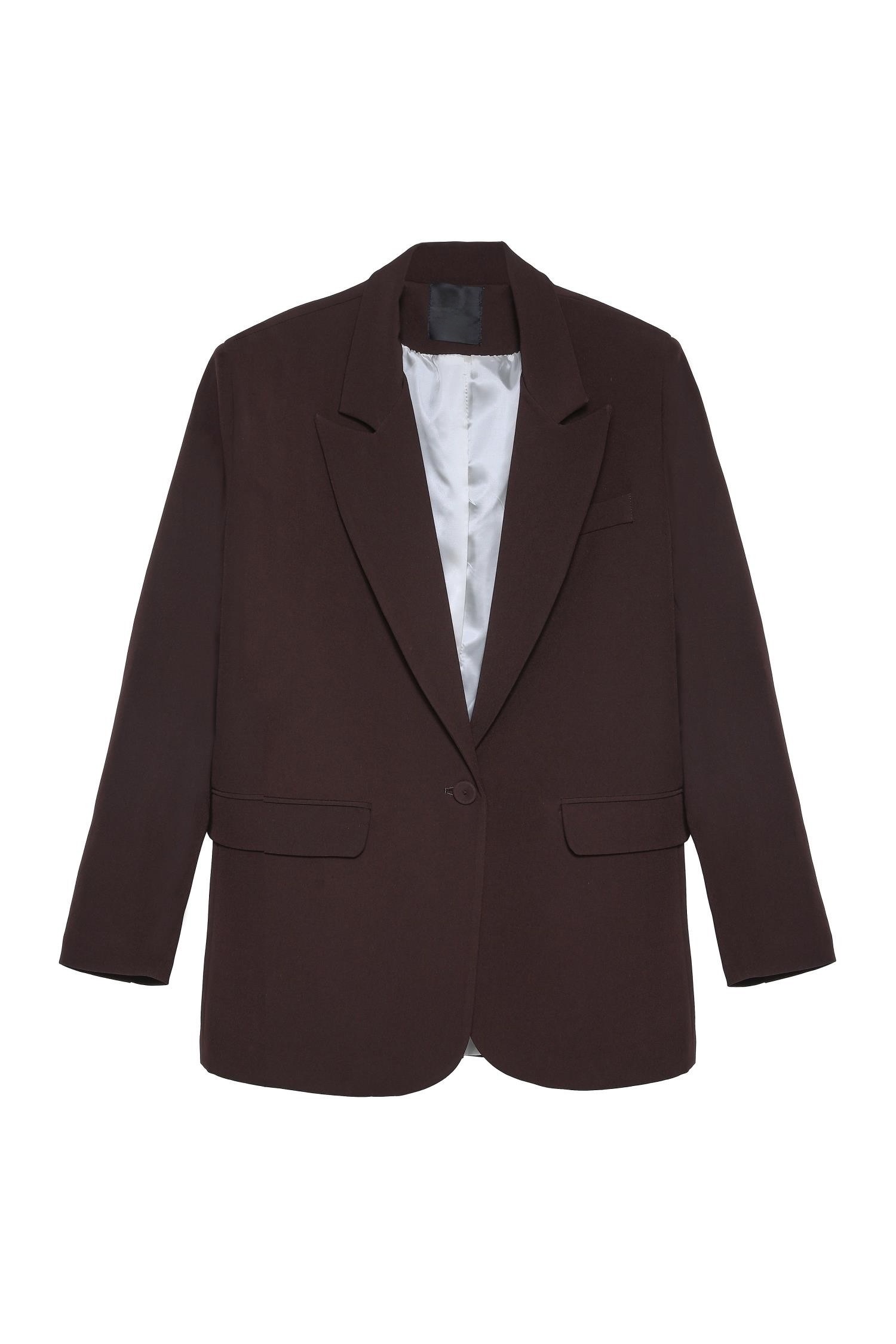 Oversize Blazer Ceket - Bordo&KahveBlazerOversize Blazer Ceket - Bordo&Kahve