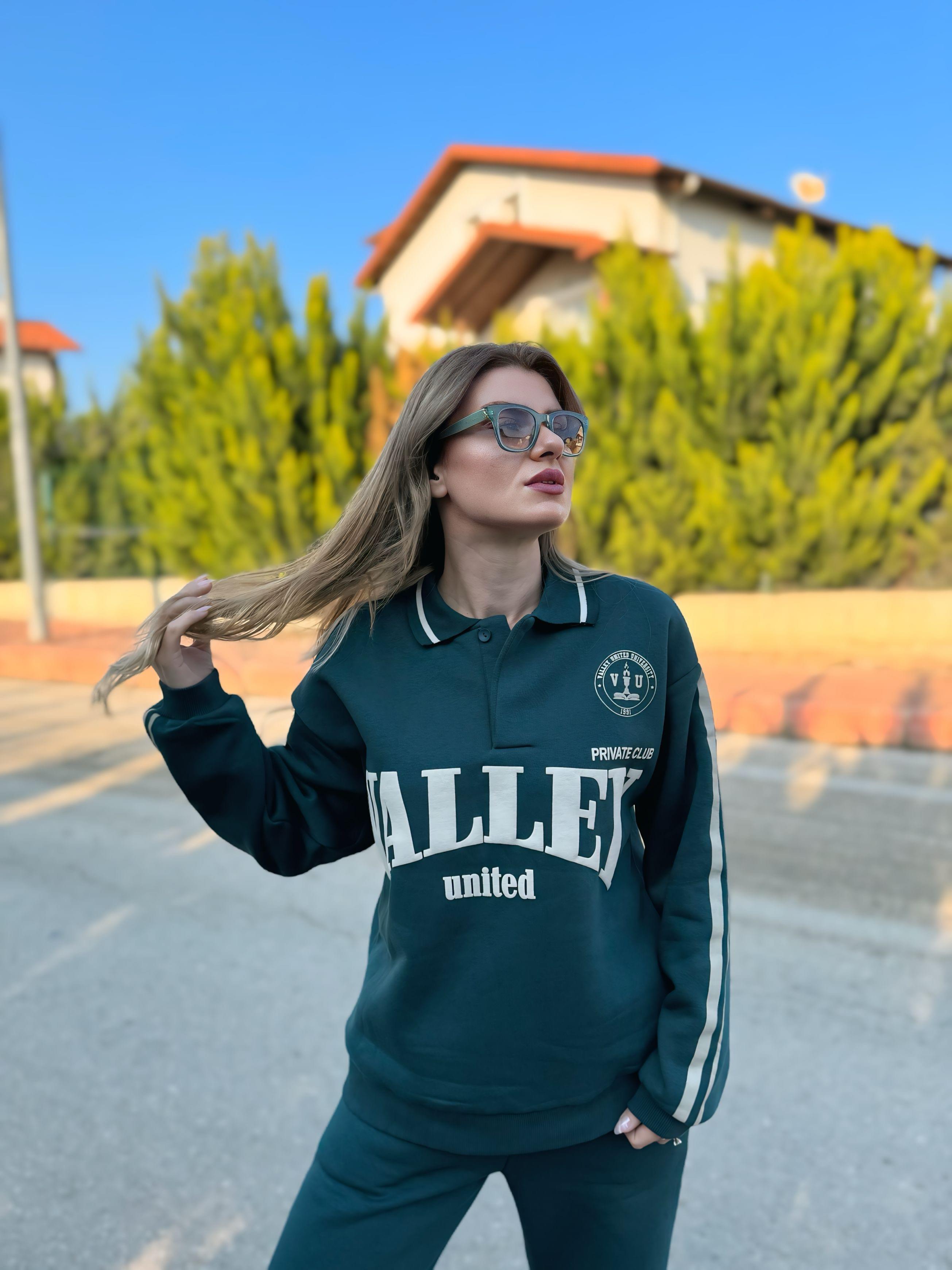 TAKIMValley Polo Yaka Sweatshirt Pantolon Takım - Yeşil