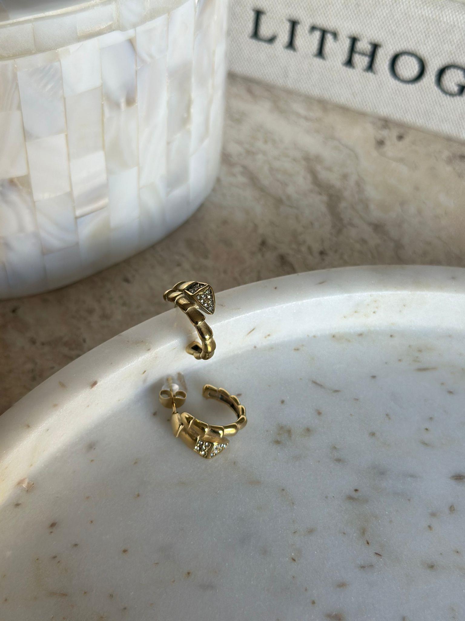 Çelik Gold Marka Yılan Küpe