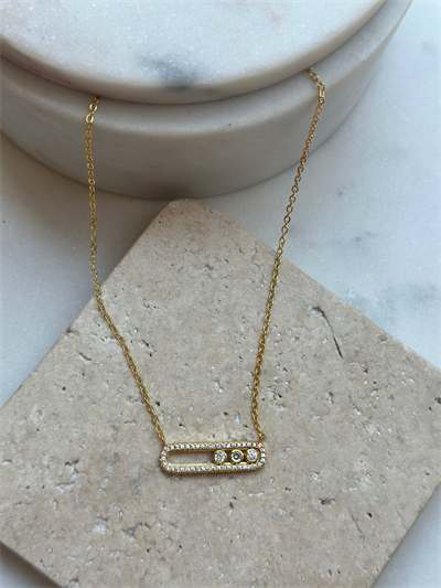 Gold Oynar Taşlı Kolye